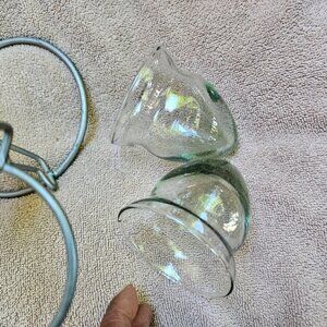 Mexican Artwork Metal and Wicker Votive Candle Holder